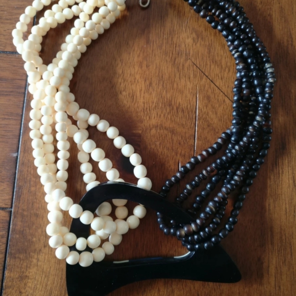 🇨🇦 Vintage genuine horn and bone necklace